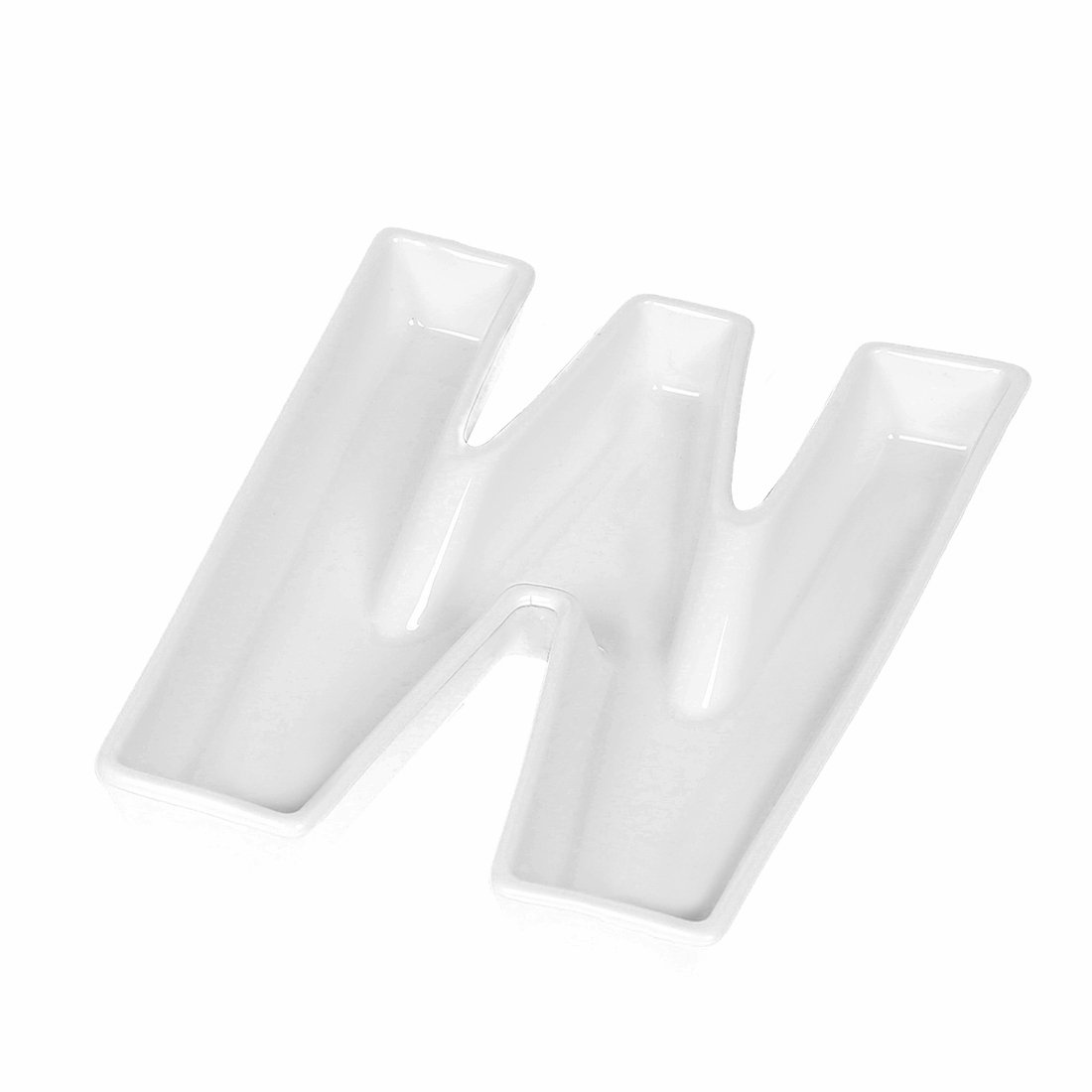 Coffeezone Small Candy Letter Dish Ceramic Plates for Nuts Ideas, Home and Table Decor (Letter W)