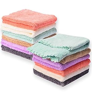 Kyapoo Baby Washcloths 12 Pack 12×12 Inches Microfiber Coral Fleece Extra Absorbent and Soft for Newborns, Infants and…