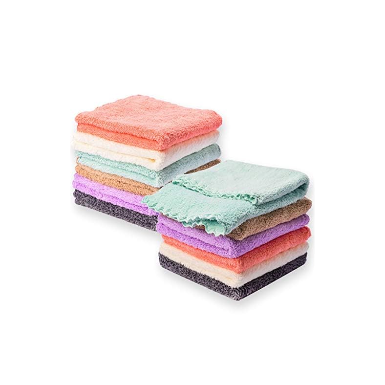 Kyapoo Baby Washcloths 12 Pack 12×12 Inches Microfiber Coral Fleece Extra Absorbent and Soft for Newborns, Infants and…