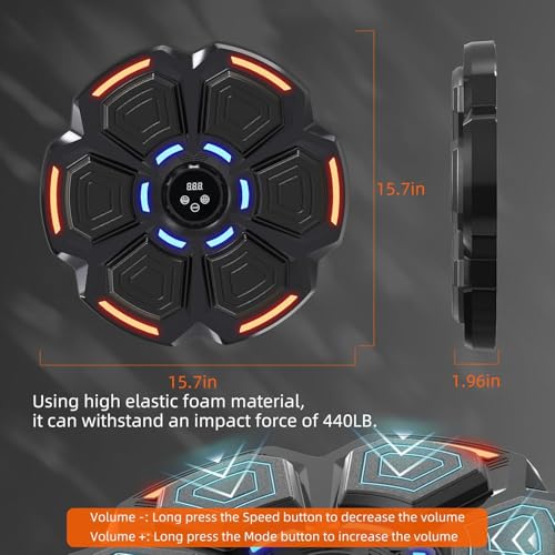 snawowo Music Boxing Machine Adulte - 9 Modes de 9 Vitesse Boxe Mural Musique avec Gants de Boxe - Comptage Intelligent et Bluetooth Musicboxing pour Entraînement à la Maison