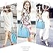 COCIFER Women Top Handle Satchel Handbags Tote Purse (Cyan)