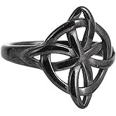 Witches Knot Ring, Stainless Steel Rings with Witch Knot, Celtic Jewelry for Women Black