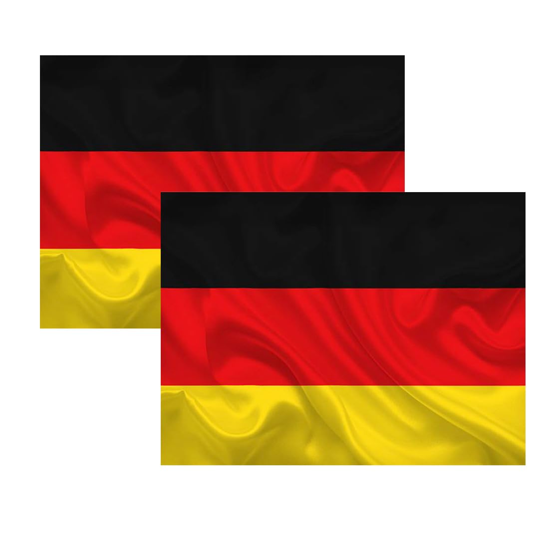 JYC CREATIVE Flag, Flag 90 cm x 150 cm, Large Flag with Pole Loop and Cords to Hold, Light Flag, Flag for Sports, Football, Events, Buildings, (2xGermany)