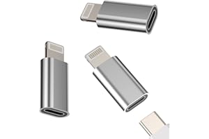 HOYULLI USB C Female to Lightning Male Adapter 3 Pack, Apple MFi Certified, Compatible with iPhone 14, 13, 12, 11, iPad Air, 