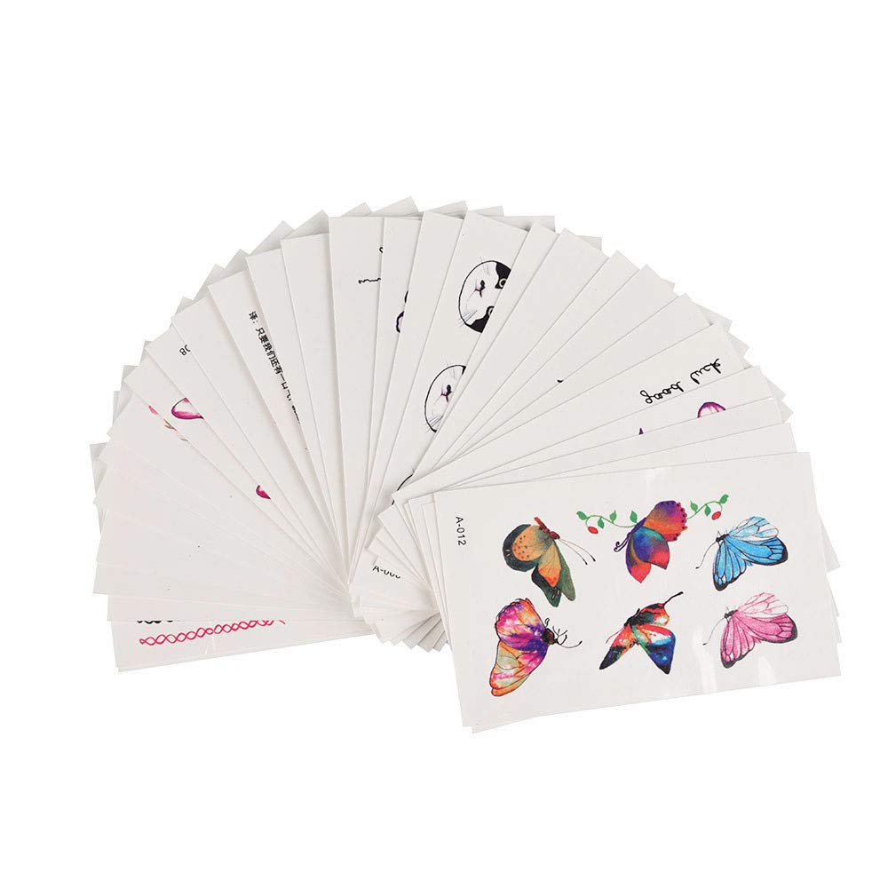 YALANK 30 Sheets Temporary Tattoos Sticker For Women Girls Models Adults, Colorful Body Art Sticker Makeup Waterproof Sexy Realistic Arm Fake Tattoos Sticker Hand Neck Wrist Fashion