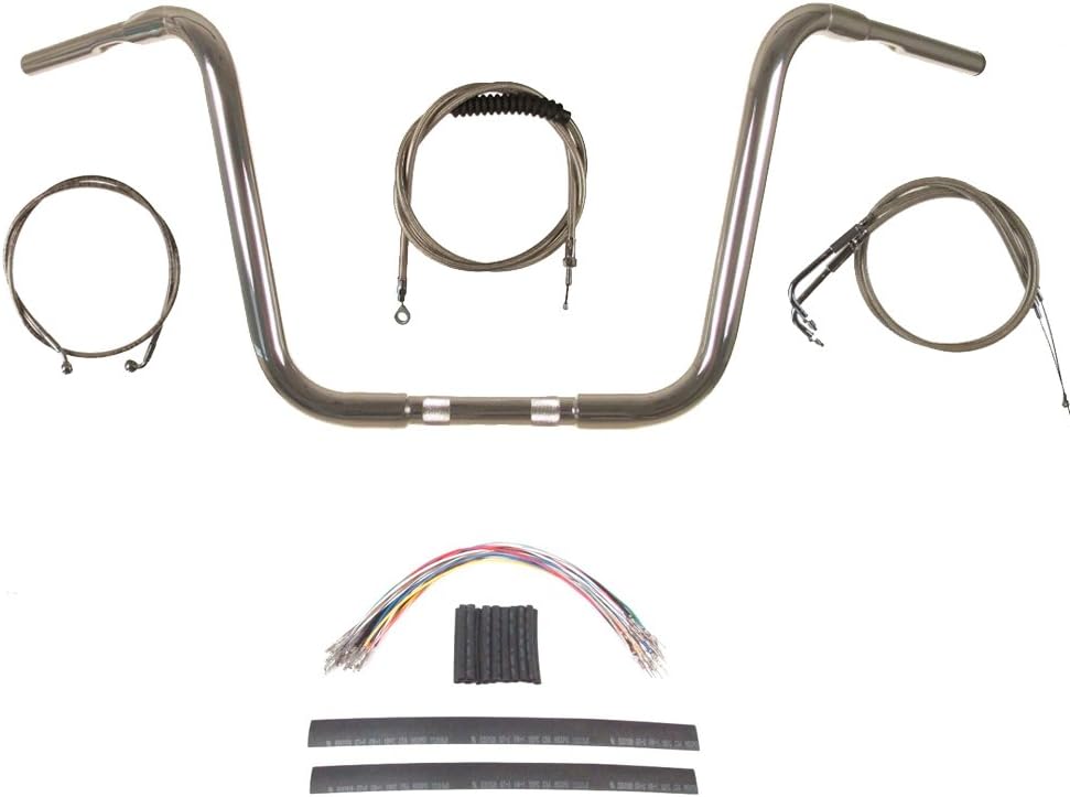 Hill Country Customs 1 1/4" Chrome 14" Ape Hanger Handlebar Kit 1996-2006 Harley-Davidson Softail - BC-HC-11414C-ST06
