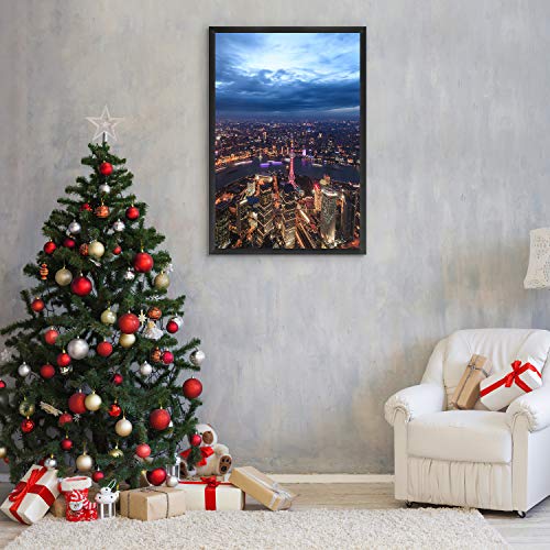 image for ONE WALL 27x40 Inch Poster Frame, Black Metal Aluminum Movie Poster Fr
