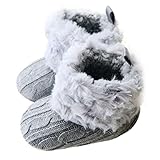 Voberry® Baby Premium Soft Sole Anti-slip Warm Winter Infant Prewalker Toddler Button Snow Boots (12- 18months(13CM), Gray)