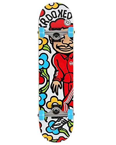 Krooked Mark Gonzales Sweatin 7.5" Complete Skateboard White