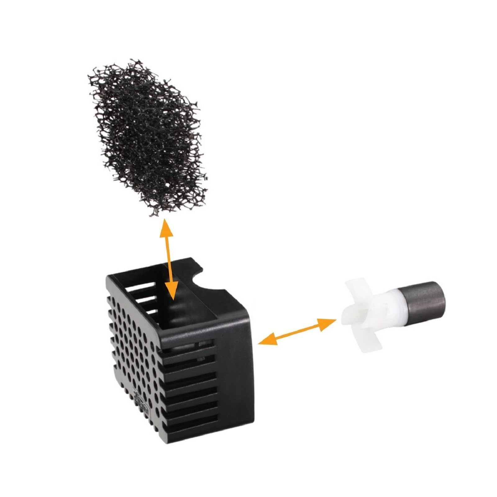 Blagdon Annual Maintenance Kit for the Liberty 180 Solar Floating Fountain Pump, Kit Contains Impeller, Pre-Filter Cage & 6 Pre-Filter Foams, Black, white