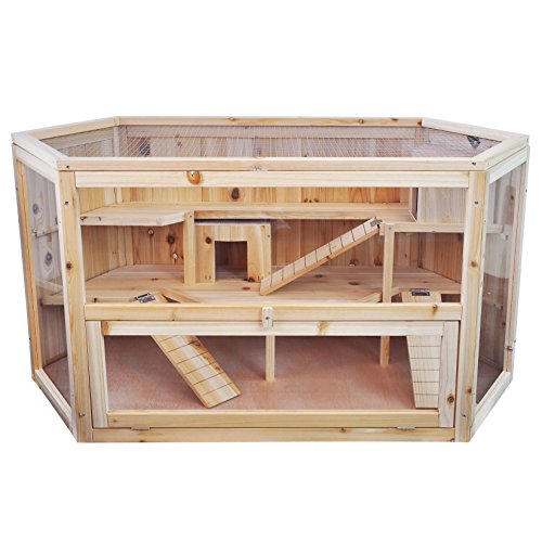 Niteangel large wooden hamster cage, 45.5 x 23.5 x 23 i…