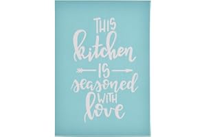 CHZIMADE Kitchen Theme Words Self-Adhesive Silk Screen Stencil Printing Mesh Transfers for Bag, T-Shirts, Paper, and Home Dec