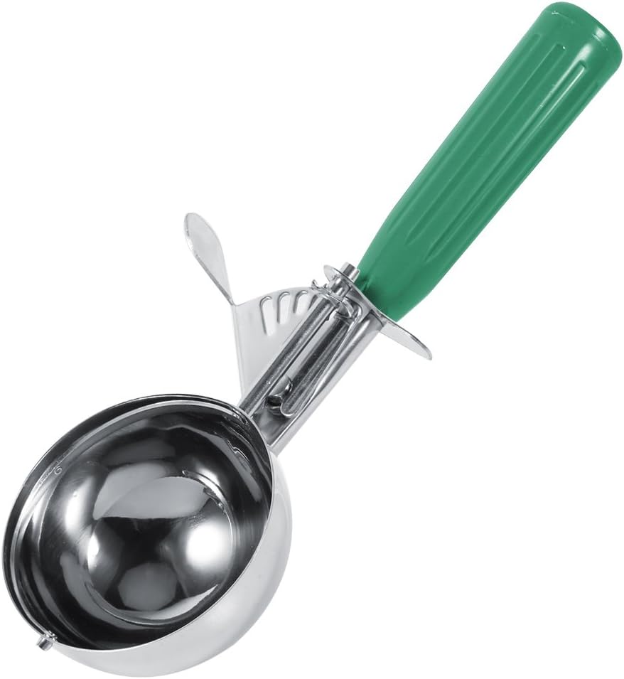 Stainless Steel Ice Cream Spoon Fruit Vegetable Spoons Kitchen Gadget Tool Coffee 9 Sizes (Size : 6.5cm), Green