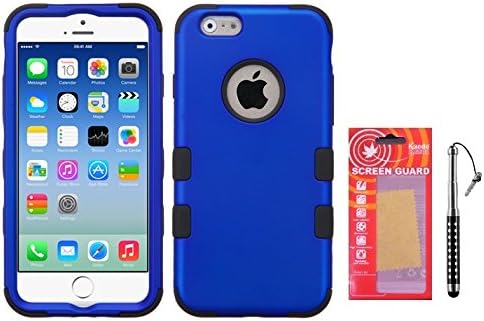 Iphone 6 6s, Kaede® [Non-Slip] Ultra Grip Rubber Hybrid Heavy Duty Cover Kaede® [Screen Guard] Protector For Iphone 6 6s (Blue)