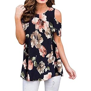 ANDUUNI-Womens-Floral-Print-Cold-Shoulder-Swing-Tunic-Tops-Casual-Loose-Short-Sleeve-Blouse-Shirts