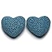 Top Plaza Aromatherapy Essential Oil Diffuser Necklace Silver Heart Cross Locket Pendant With 5 Dyed Lava Rock & Lava Stone Elastic Bracelet(Blue)