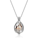 BOPREINA Hollow Flower Butterfly Urn Necklace for Ashes Stainless Steel Memorial Locket Pendant Keepsake Cremation Jewelry for Women