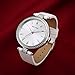 Dictac Women Lady Waterproof Analog Quartz Crystal Dial Clock Leather Wrist Watch ( Model:102401) (White)