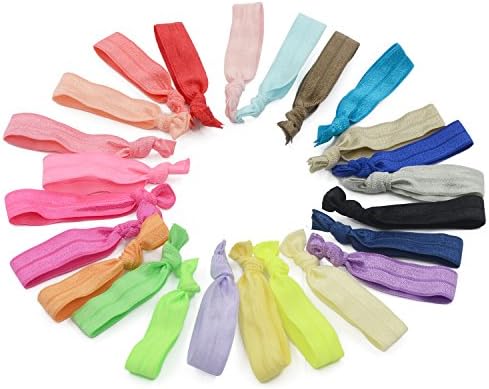 Hair Ties No Crease Ponytail Holder Hair Bands Elastic Hair Accessories, 24 Colors, 96 Pieces