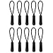 [10] Zipper Pulls - Strong Nylon Cord with Ergonomically Designed Rubber No Slip Textured Gripper Pull to Fit Any Zipper - High Quality Materials-Zipper Fixer-by NEO Tactical Gear (Black/Black)