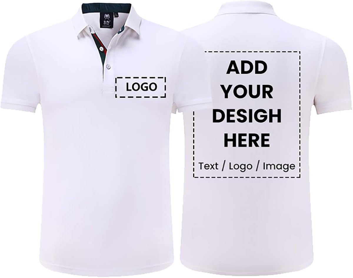 Custom Polo Shirt Design Your Own Text & Image Front Top Back for Print