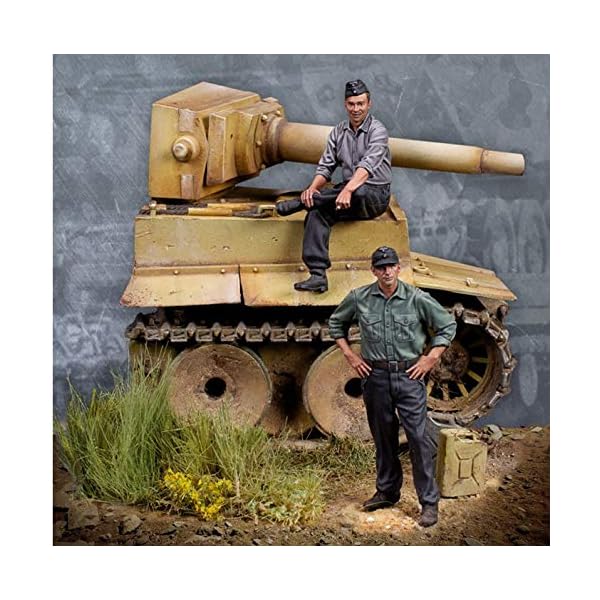 XINGCHANG 1/35 Resin Figure Model Kit Unmontiert Unlackiert (2 Figuren und Tank) 613