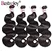 Bestsojoy Brazilian Body Wave 4 Bundles 100% Human Hair Bundles 10A Unprocessed Brazilian Virgin Hair Natural Color Hair Extension (24 24 26 26)