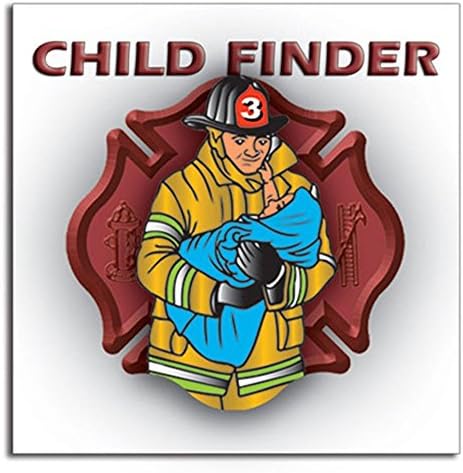 2 Pack Child Finder Vinyl Decals for Windows Alert Fireman of Child Inside