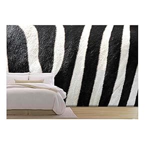 Striped Zebra Close Up Image - Removable Wall Mural | Self-Adhesive Large Wallpaper - 66x96 inches
