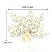 Unicra Wedding Hair Combs Hair Accessories with Bead and Rhinestones for Women (Gold)