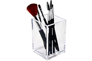 zeyce Acrylic Pen Holder, Clear Makeup Brush Holders Eyebrow Stationery Organizer for Office, Desk and Dressers