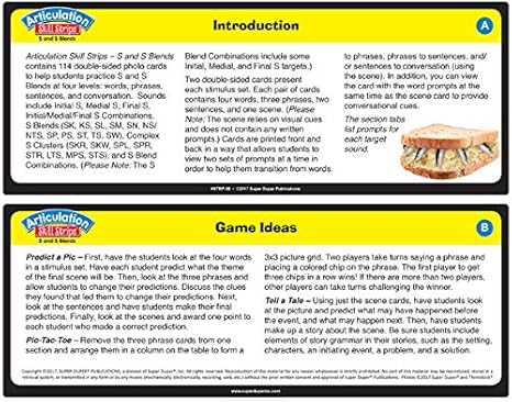 Amazon Com Super Duper Publications Articulation Skill Strips S And S Blends Photo Flash Cards Educational Learning Resource For Children Toys Games Amazon Com Super Duper Publications Articulation Skill Strips S And S Blends Photo Flash Cards Educational Learning Resource For Children Toys Games