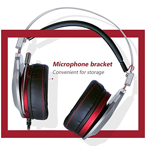 XIBERIA PS4 Gaming Headset for Xbox One Headphones Wired Over Ear Surround Sound with Microphone Switch Stereo Bass Volume Control Noise Isolating for Laptop, Mac, Computer, Tablet (K5D - 3.5mm@4Pin) - Thumbnail 2
