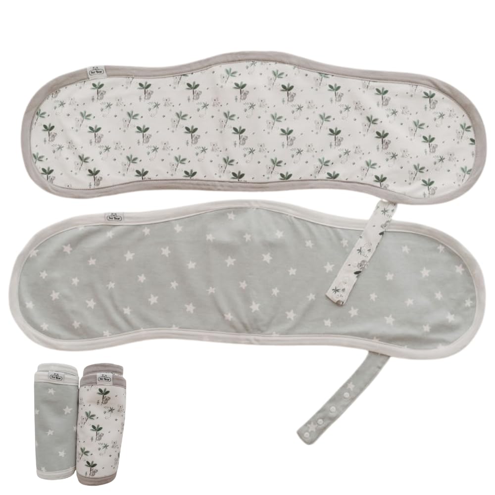 Avi Bear Parent Protect Organic Burp Cloths | Unbeatable Waterproof Protection | 100% Organic Cotton | Extra Large, Soft & Super Absorbent (75 x 22 cm) | Gift Boxed Set of 2 Newborn Baby Cloths