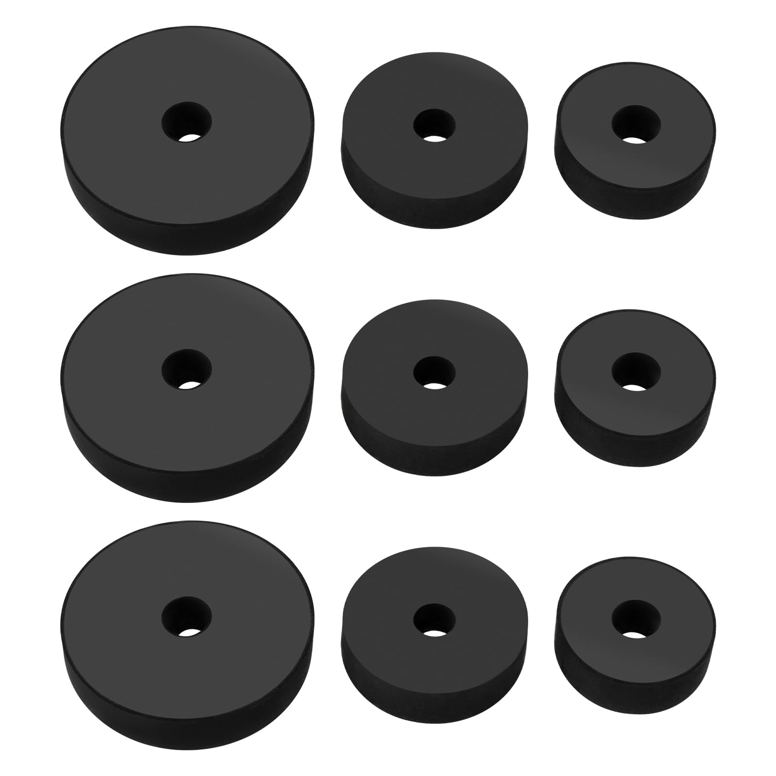 VGOL 30pcs Mixed Rubber Tap Washers 3/8" 1/2" 3/4" Bath Taps Rubber Flat Washer for Bolts Screws Faucet Household Appliances Black