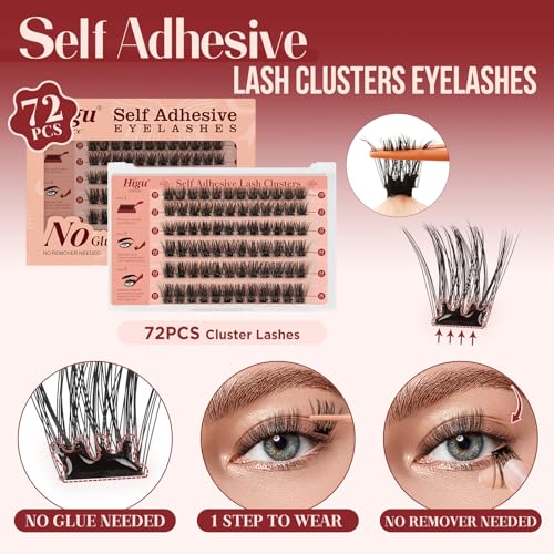 Higu Clace Manga False Eyelashes Kit with Tweezers (Natural 01) | Press And Go Eyelashes Without Glue And Removal, Mix 10-16mm, Easy To Use At Work, Travel, Weddings And Parties