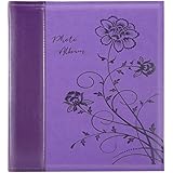 Artmag Photo Picutre Album 4x6 Photos, Extra Large Capacity Leather Cover Wedding Family Photo Albums Holds 500 Horizontal and Vertical 4x6 Photos with White Pages(Purple)