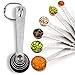 Sunkuka Stainless Steel Metal Measuring Spoons Set of 6 for Dry and Liquid Ingredients