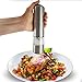 Automatic Pepper Grinder - Easy, One Handed Seasoning - Stylish Stainless Steel, Ceramic Spice Grinders - Battery Operated with LED Light - Adjustable Grain Coarseness For A Perfect Grind