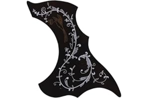 Black Self Adhesive Acoustic Guitar Pickguard Pick Guards Scratch Plate,Hummingbird and Water Shaped Self Adhesive, Cool Guit