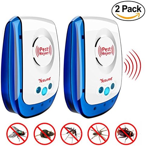 YESURE Ultrasonic Pest Repeller Electronic Insects Control Repels Mosquito Mouse Bug Rat Spider Flea Ant Repellent Nontoxic Safe for Humans and Pets 2 Pack
