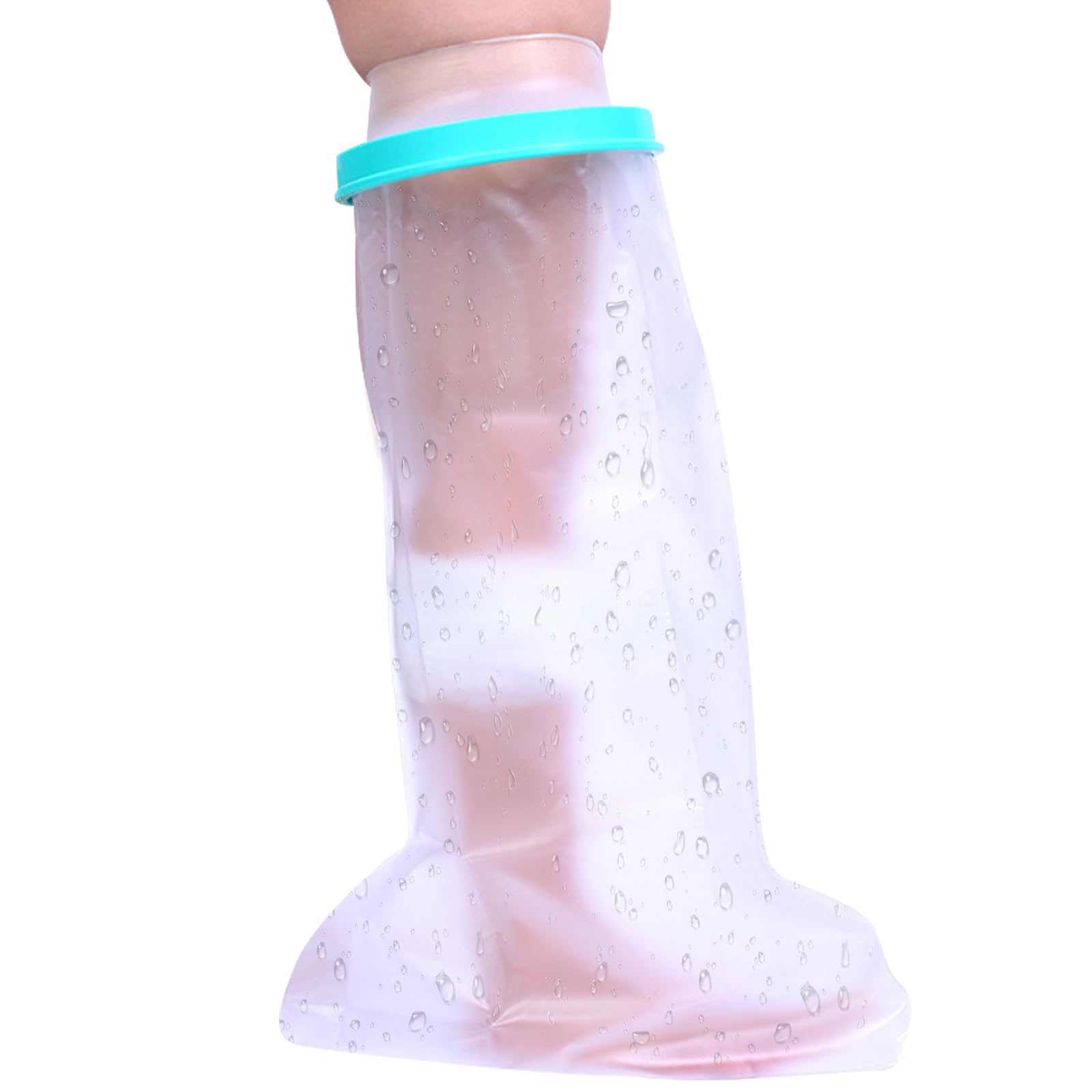 VEGCOO Waterproof Leg Cast Cover, Adult Waterproof Leg Cover for Shower, Soft and Comfortable Reusable Plastic Waterproof Sealable Leg Cover for Calf Wound Waterproof Protection (Leg)
