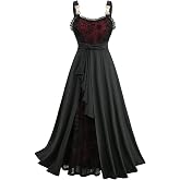 Rosegal Plus Size Halloween Costume Spider Web Maxi Dress | Women Romantic Gothic Style,Sleeveless,Long Dress,High Waisted,A Line,Tank Dress,Spider Web Flocking,Layered Ruffle Hem