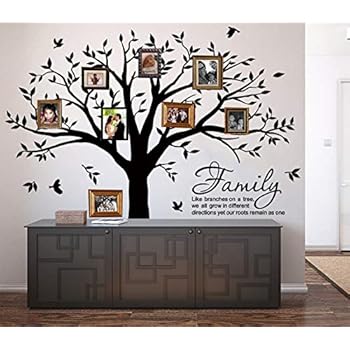 LUCKKYY Grant Family Tree Wall Decal with Family Like Branches on a Tree Quote Wall Decal Tree Wall Sticker (83