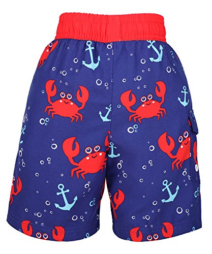 Lullaby Kids Boys Fast Drying Sea Creature Swim Trunks Shorts, Crab, L