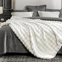 Cozy Bliss Faux Fur Throw Blanket for Couch, Fuzzy