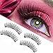 Coolgoo Magnetic Fake Eyelashes 3 Magnets Fiber False Lashes, Ultra Thin Lightweight Natural Look No glue, Best 3D Reusable Eyelashes Extensions - 4 Pair / 8Pcs