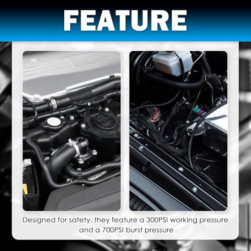 2PCS 27232 11/32"×36" Car Brake Booster Vacuum Hose & Clamps,300PSI Heavy Duty photo 9