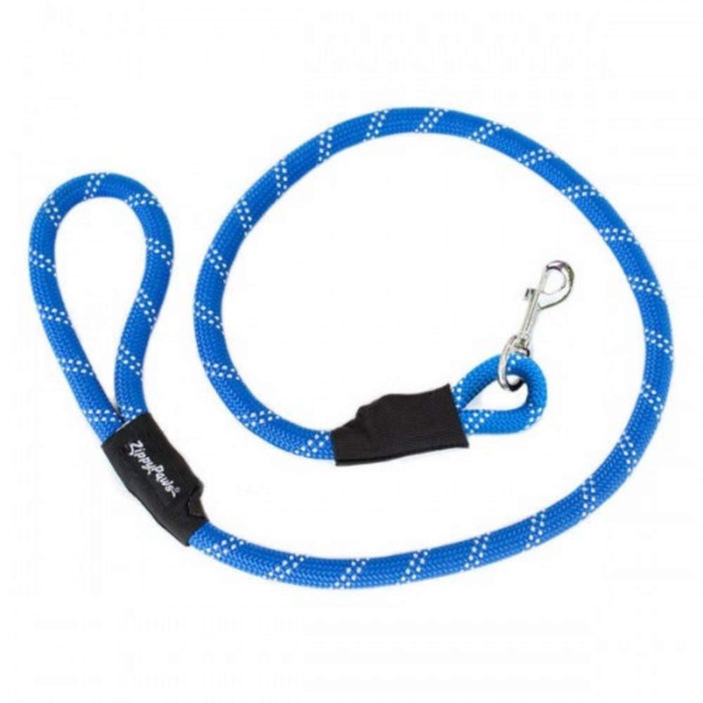 ZippyPaws - Climbers Dog Leash - Tough Climbing Rope Dog Leash - 2/3 Inch Thick - Blue, 6-Feet