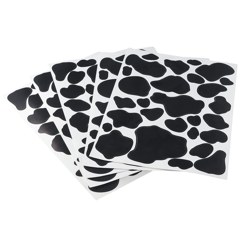 Upluckey 280 Pieces Vinyl Wall Art Decal Removable Cow Print Wall Decor Waterproof Animal Design for Walls Bedroom Living Room Nursery